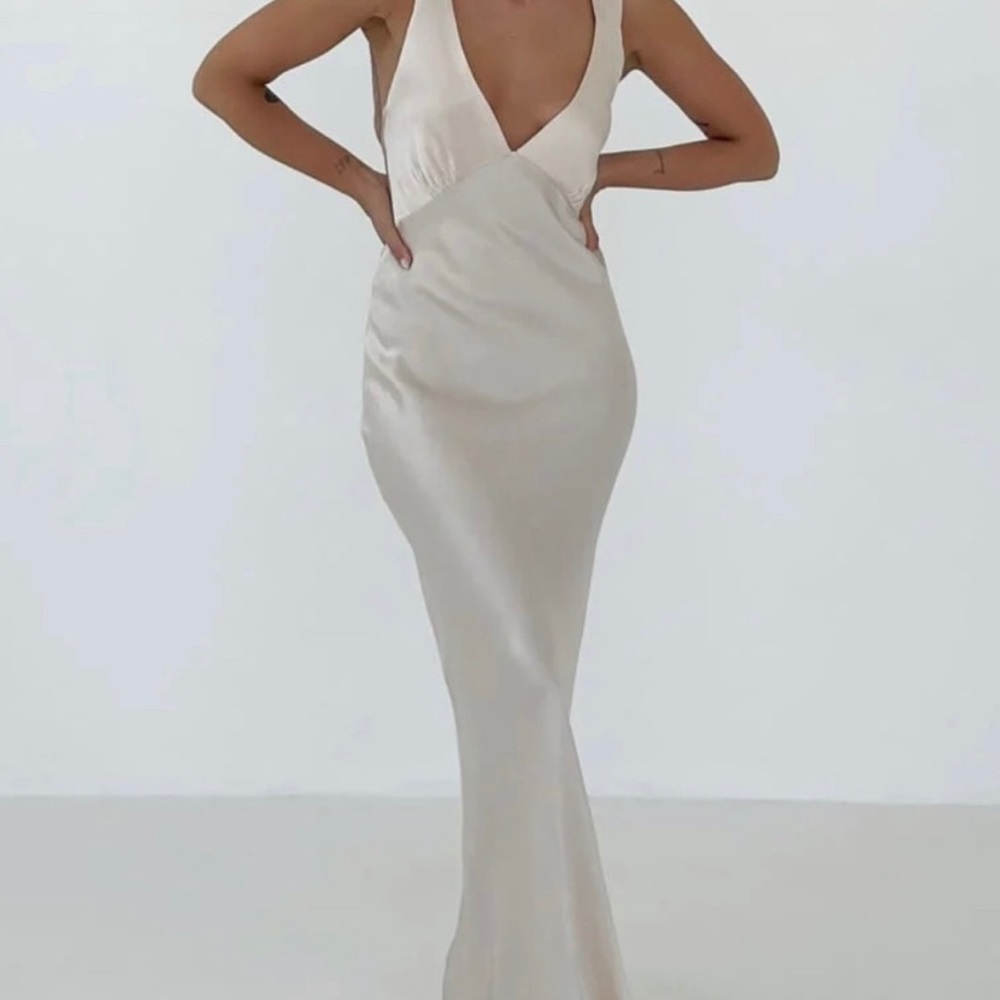 Rumored silk dress, cream color size M